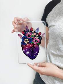 Valentine's Day Heart Pattern Transparent Flat Case, Colorful Floral Heart Flat Case, Galaxy Starry Sky Print Transparent Soft Case, Aesthetic, Compatible With IPad Case, Shockproof Aesthetic Cover, Compatible With IPad Accessories, Kindle Case, Compatible With IPad Cases 11th Generation, Cover, Compatible With IPad Protective Shell A16, Suitable For 10th Generation Compatible With IPad Protective Case, Compatible With IPad Accessories S Quick Ship Gifts - Clear - View 30
