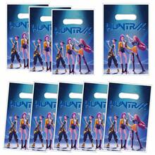Huntrix K-Pop 女巫猎人主题派对礼品袋（多件装，9.84英寸/25厘米 x 6.69英寸/17厘米） - 动漫人物主题礼品袋，带提手，适合万圣节、感恩节、圣诞节、情人节、生日等庆祝活动，青少年和成人适用 - 彩色 - 查看 6