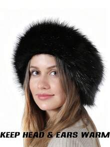 1/2件装时尚仿毛皮发带，弹性宽头巾颈部保暖套，复古保暖护耳套 - 彩色 - 查看 9