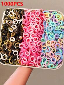 100/500/1000pcs Warna Acak Ikat Rambut Elastis Sederhana Ombre Pink & Khaki untuk Anak Perempuan, Cocok untuk Penggunaan Sehari-hari - MultiWarna - View 10