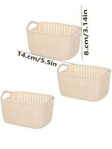 2 PIEZAS/3 PIEZAS/Estilo Ins Cesta de almacenamiento a prueba de viento 3 Piezas Organizador multifuncional resistente a la humedad para categorizar cosméticos, bocadillos y artículos varios Caja de almacenamiento estilo nórdico adecuada para dormitorio y sala de estar Cesta organizadora esencial para el hogar Compatible con 11 fiestas importantes Opción de regalo perfecta