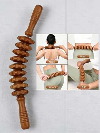 Wooden Massage Roller Tool, Manual Massage Roller Stick For Shaping, Lymphatic Drainage, Cellulite Reduction Massage, And Wooden Muscle Roller Stick For Waist, Thighs And Abdomen, Suitable For School, Back To School, Travel, Home, Spa, Massage Tools, Massager And More