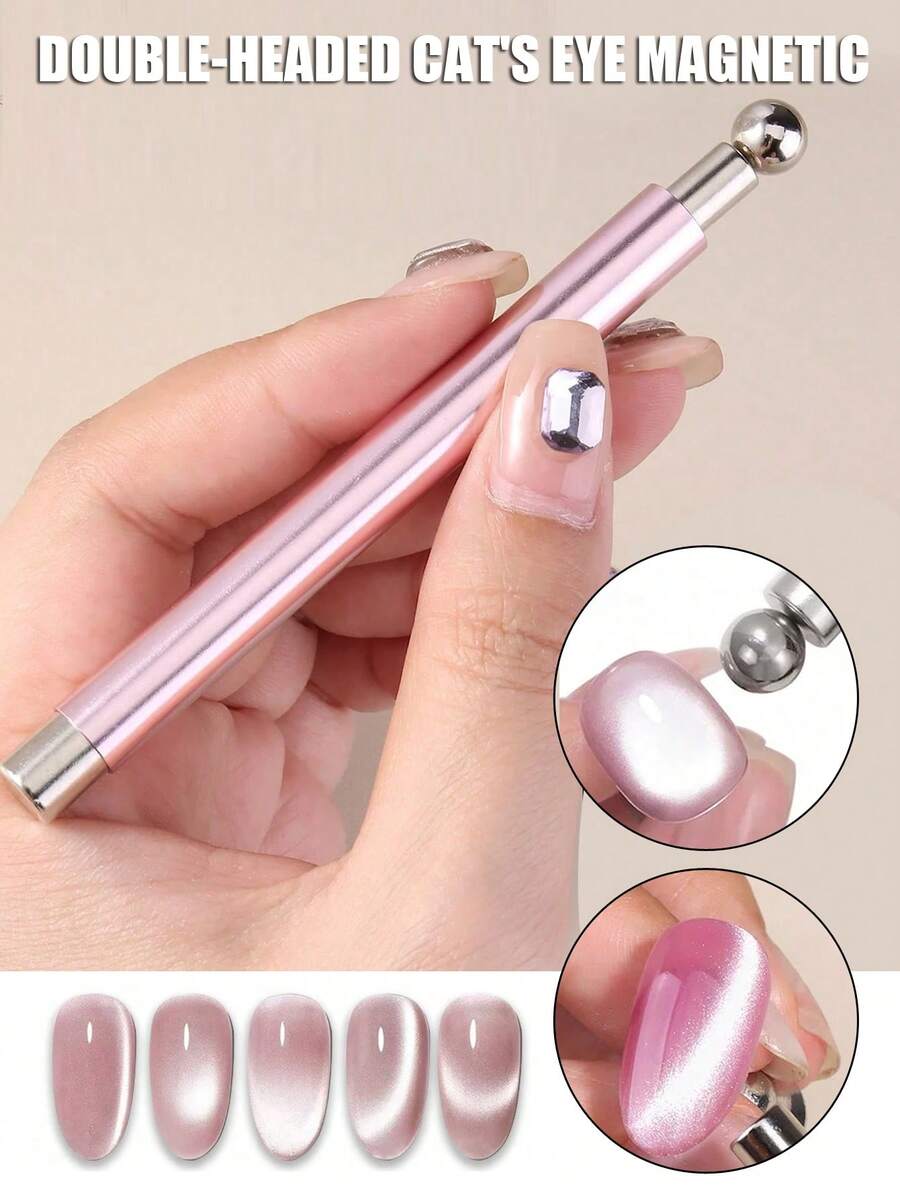 Dụng cụ mài móng nam châm hai đầu hình mắt mèo, bề mặt nhẵn bóng, phù hợp với nhiều màu sơn khác nhau như sơn gel. Nam châm làm móng, dụng cụ làm móng, dụng cụ nam châm làm móng, phụ kiện làm móng, phụ kiện làm móng chuyên nghiệp, dụng cụ thời trang, thiết kế chính xác, cấu trúc chắc chắn.