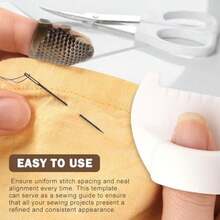 Edge Stitch Lock And Sewing Gauge, Sewing Template Kit Sewin-G Needle Gauge Measuring Tool With Adjustable Finger Protec-Tor DIY Stitching Guide Tool For Seam Finishing - / - Xem 5