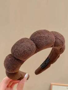 4件套女士发带，云朵造型发带，高冠新款宽边发带，防滑洗脸发夹，成人发饰，发箍，发圈 - 彩色 - 查看 6