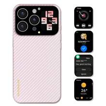 AMOLED高清屏幕手机壳，兼容 16 Pro/PM、15 Pro/PM、14 Pro/PM、13 Pro/PM，多功能智能窗口，消息通知，可自定义拨号盘，后置摄像头自拍预览，磁吸式无线充电，音乐控制，超薄半包式设计，附赠实用小工具 - 彩色 - 查看 12