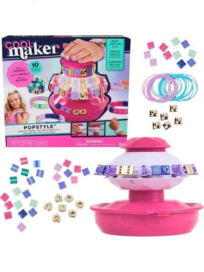EstiloCool Maker, Estudio Pop Style, 170 Modernas Cuentas, 10 Pulseras, Almacenamiento, Kit Para Hacer Pulseras De La , Juguetes Infantiles ArtíSticos Y De Manualidades Para NiñAsVersióN Mejorada