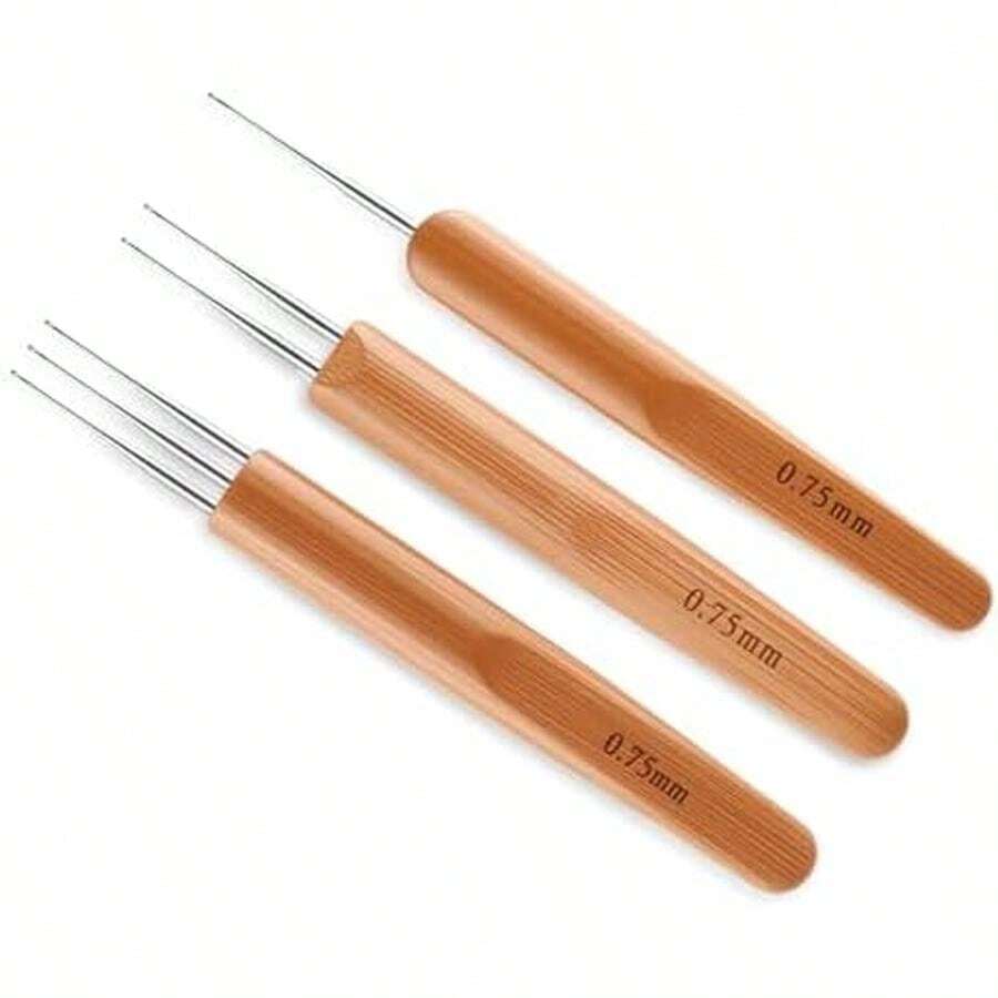3 Pcs Crochet Needles Hook For Hair Loc Crochet Needle Dreadlock Hook Interlocking Tool For Dreads Braid Craft Hooks For Locs Needle Braiding Hair (1,2,3 Hooks) - / - View 1