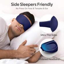 Sleep Mask For Men Women - 100 Blackout Eye Masks For Sleep - 3D Soft Sleeping Mask For Side Sleepers - Zero Pressure Lash Extensions Eye Cover Shade For Airplane Travel Essentials Blue - Màu xanh lam - Xem 4