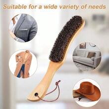 Felt Clothes Hat Brush Lint Remover, Large Black Walnut Wood Handle, Boar Bristle Lint Brush Shoes Suits, Cashmere, Wool, Velvet, Suede And Pet Hair, Easily Removes Lint Dust, Fuzz - 2 - 查看 7