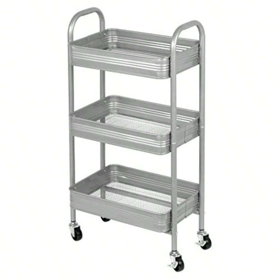 Carrito de 3 Niveles Plateado 1 - plateado - Ver 1