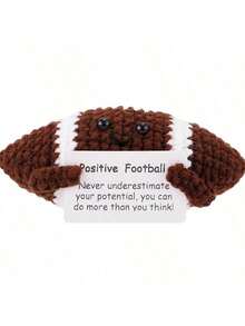 This Crochet Football Doll Cleverly Combines Crochet Craft With Football Elements, Creating A Unique And Fun Gift! Each Football Doll Is Handmade, With A Cute Design And A "Stem". Whether Gifting To A Football Fan Or Using It As A Locker Room Decoration, It Can Break The Norm In A Humorous Way And Impress The Recipient. - Multicolor - View 2
