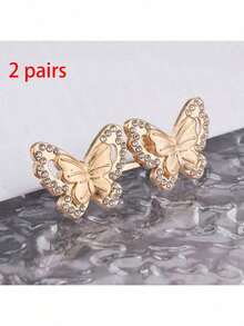 1 Pair Adjustable Butterfly Waistband Button, Detachable And Seamless, Ideal For Altering Waist Size On Jeans, No Need For Sewing Or Nailing - Waist Slimming Tool