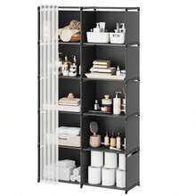 5/10 Compartments Simple Bathroom Organizer, Space-Saving Bathroom Cabinet With Adjustable Shelves, Easy Assembly Storage Organizer For Bathroom - Nhiều màu - Xem 5