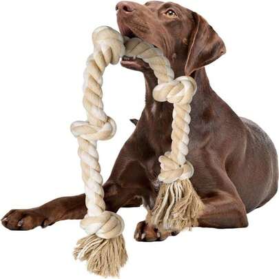 Durable Cotton Rope Tug Of War Toy For Large And Medium Dogs, Suitable For Dental Cleaning And Interactive Play