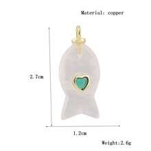 1pc Copper Fashion Natural Agate Turquoise Luxury Charm Pendant, DIY Bracelet Necklace Bag Phone Chain Accessory, Handmade Versatile Decoration - Multicolor - View 6