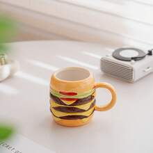 Valentine's Day Donut, Burger, Ice Cream Cone Shaped Ceramic Mug, High-Quality Milk, Breakfast, Coffee Cup - Multicolor - View 8