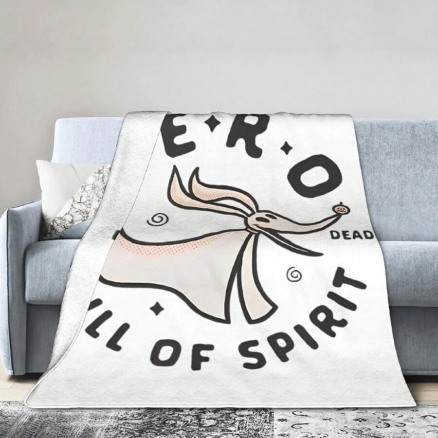 Nightmare Before Christmas Zero Dog Knitted Blankets Fleece 90s Full Of Spirit Ultra-Soft Throw Blanket For Home Couch Quilt - trắng - Xem 1