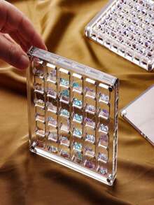 1 hộp acrylic 36 ngăn, hộp đựng đá acrylic trang trí móng tay, hộp trưng bày trang sức móng tay trong suốt, khóa từ tính, quà tặng cho ngày Valentine, phụ nữ, ngày lễ. - trắng - Xem 2