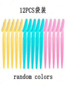 12pcs Multi-Functional Hair Remover Set! Sharp Stainless Steel Blades, Fresh Pink/Blue/Yellow Shell, Fragrance-Free, Gentle On Skin. No Accessories Needed, Can Clean Eyebrows, Face, Arms, Legs And Other Body Parts. - Multicolor - View 10