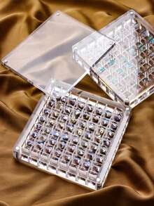 1 hộp acrylic 36 ngăn, hộp đựng đá acrylic trang trí móng tay, hộp trưng bày trang sức móng tay trong suốt, khóa từ tính, quà tặng cho ngày Valentine, phụ nữ, ngày lễ. - trắng - Xem 3