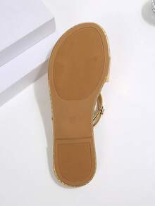 Sandalias planas para mujer, sandalias de playa, de piel de PU, sandalias de mujer de metal puro, playa, primavera verano, nuevas sandalias de playa casuales versátiles con perlas, resort de playa, sandalias de mujer de piel de PU, playa al aire libre, sandalias de primavera verano, sandalias de mujer, sandalias de verano para mujer, zapatos de verano, sandalias elegantes para mujer, ropa casual de negocios para mujer, sandalias de verano para mujer, zapatos elegantes para mujer, ropa de verano, ropa casual de negocios para mujer - Dorado - Ver 7