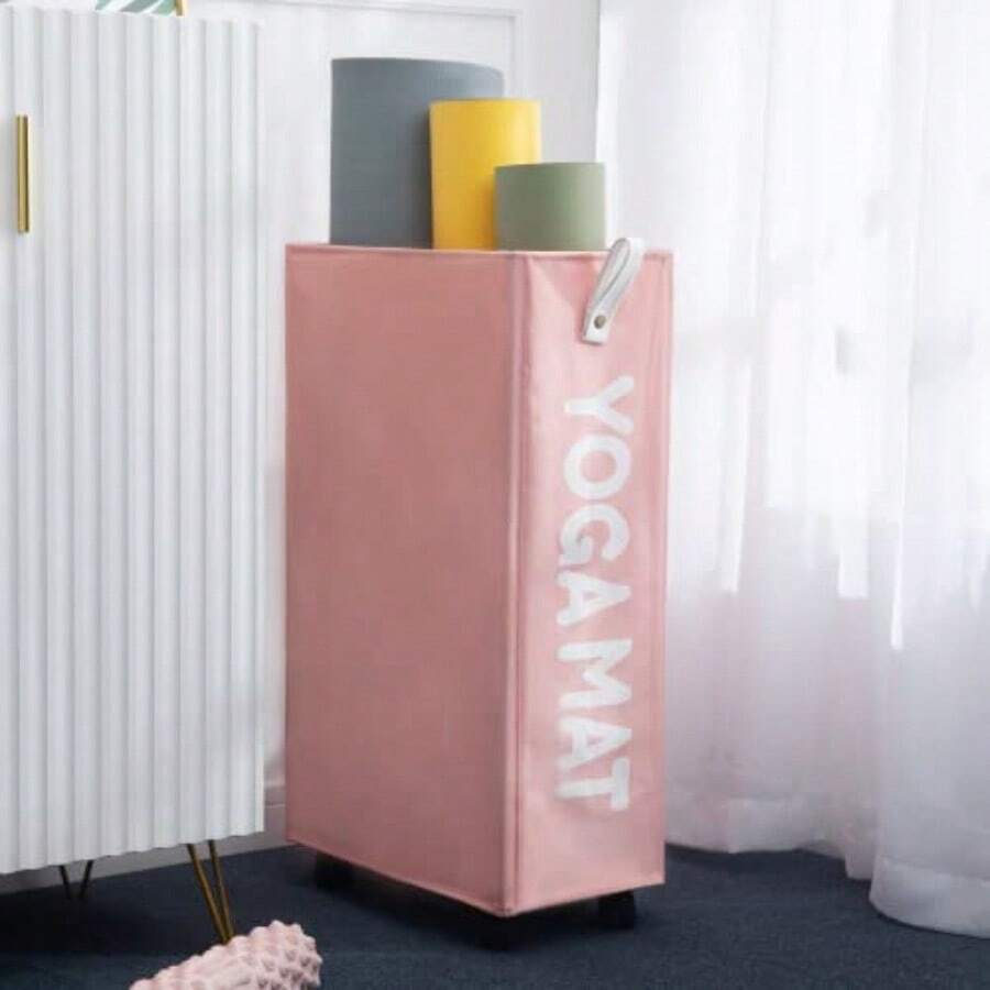 Twira Estantes de almacenamiento para esterilla de yoga estante de almacenamiento para gimnasio en casa para rodillo de espuma correa de yoga y bandas de resistencia equipo de entrenamiento organizador de almacenamiento de esquina con ruedas - Pro 27 - Ver 1