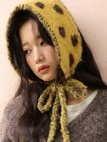 1pc Women's Wool Knitted Ear Warmer Headband, Multifunctional Scarf Hat, Suitable For Autumn/Winter, Students, Christmas Gift, Small Scarf - Multicolor - View 5