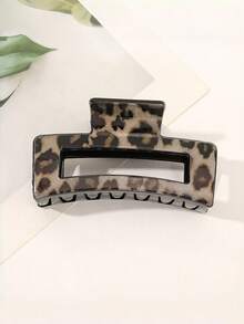 4个装女士豹纹发夹，发爪，时尚豹纹大号发夹，适合日常佩戴的女士发饰 - 彩色 - 查看 3