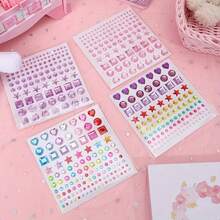 114 miếng/tờ gồm các hình dán giả đá 3D nhiều màu sắc, hình ngôi sao năm cánh, trái tim, lưới, hạt cườm, vật liệu trang trí DIY. Hình dán đá nhân tạo bóng, thích hợp sử dụng trong sổ lưu niệm, thiệp chúc mừng, trang trí quà tặng Ngày của Mẹ, hình dán điện thoại, sổ tay học sinh, sổ lưu niệm, gói quà sinh nhật, đồ thủ công mỹ nghệ, hình dán vui nhộn, vật liệu làm sổ lưu niệm. - Nhiều màu - Xem 2