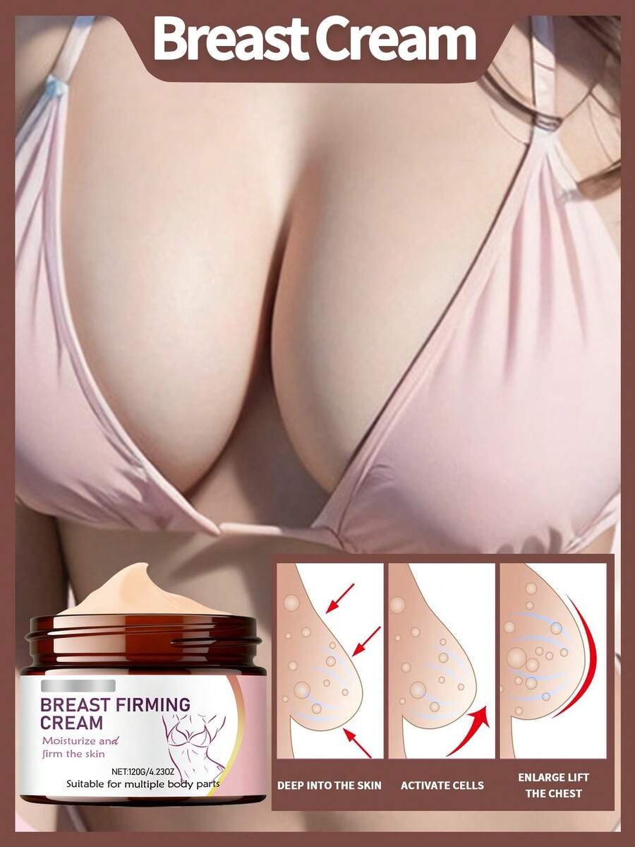 1 Caja 120g Crema Levanta Pechos, Crema Levanta Pechos Iluminadora e Hidratante para Mujeres, Efecto de Cuidado Suave y Delicado, Adecuada para Hidratación y Masaje Diario, También se Puede Usar como Loción Corporal. Este Producto es Conveniente de Llevar y Adecuado para el Uso de Cuidado Diario. - Crema para levantar el pecho - Ver 1