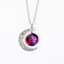 1pc Kpop Witch Hunting Crew Necklace, Moon Pendant Necklace With Time Gem Silver Jewelry - Multicolor - View 12