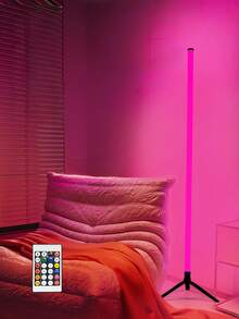 1pc RGB Smart Floor Lamp, Wireless Infrared Remote Control, LED Ambient Light, Color Changeable & Dimmable, USB Powered 5V, Suitable For Living Room, Bedroom, Game Room, Decorative Lighting - Multicolored - View 2
