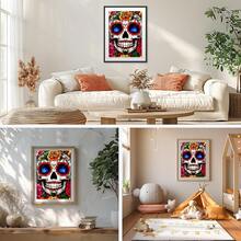 GHHKUD Diamond Painting Kits Stained Glass Skull For Adults, DIY 5D Skull And Rose Diamond Painting, Full Drill Diamond Art Kits Art Pictures For Relaxation Gifts Home Wall Decor 30x40cm - 顱骨 - 查看 4