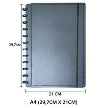 Smart Notebook A4 Black Planner Diary Detachable Refill Removable Discs Study Cover - Purple - View 3
