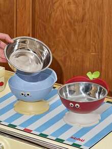 1pc Apple Shaped Pet Elevated Bowl, Anti-Slip Anti-Spill, Large Capacity Cat Dog Food Feeder - 300ml - View 5