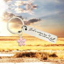 Women's Religious Gift, Best Inspirational Baptism, First Holy Communion Gift, Meaningful Jesus Christ Catholic Bible Verse, Psalm 46:5 Faith Slogan Casual Chic Party Cute Street Elegant Zinc Alloy Easter - Silver - View 7