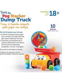TendenciaLearning Resources Tony The Peg Stacker Dump Truck, Camión de Juguete para Motricidad Fina, Preescolar, 10 Piezas, 18 MesesCalidad premium - camión - Ver 7