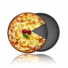 不粘菊花挞模，圆形披萨/慕斯蛋糕烘焙模具，圣诞甜点必备 - 黑色 - 查看 4