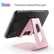 2/1 pieza Soporte universal de metal para teléfono/tableta, antideslizante y a prueba de golpes, adecuado para transmisión en vivo, ángulo ajustable, para ver películas y cargar, accesorio de escritorio creativo - Oro rosa - Ver 9