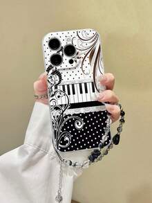 Music Painted Perforated Transparent Painted Minimalist Bracelet Strap Shockproof Phone Case Compatible With IPhone 17/17 Pro/17 Pro Max/16/11/16 Pro/16 Plus/16 Pro Max/16E/15 Pro Max/13/14/12/XS/XR/7G/8P, Compatible With Samsung Galaxy S25/S25 Plus/S25 Ultra/A16/A36/A26/A56/A50/A12/A32 - Multicolor - View 4