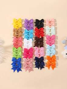 40pcs Cute Bowknot Hair Clips Set, Suitable For Daily And Casual Wear, Random Delivery - Multicolor - View 12