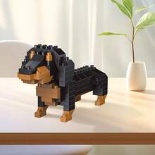 Cute Dog Sausage Dog Schnauzer Building Block Model, 3D Assembly Toy To Exercise Hands-On Ability And Willpower, Birthday Christmas Gift - Multicolor - View 4