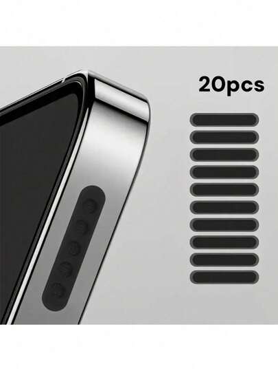 20 piezas de red de nailon negra a prueba de polvo, compatible con el altavoz del teléfono Apple - No se requieren electrónicos/batería, fácil de instalar, cubierta protectora, mejora la calidad del sonido, red de polvo para altavoz, red protectora, cubierta flexible de red contra el polvo, set de 20 piezas