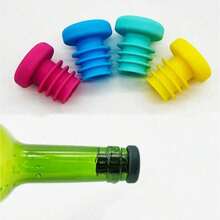 Silicone Bottle Stoppers, Leak-Proof, Durable, Threaded Silicone Sealing Caps, Available In Multiple Colors, Reusable, Suitable For Kitchen, Dining And Bar Accessories - Multicolor - View 8