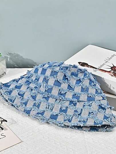 1pc Women's Patchwork Polyester Foldable Lightweight Outdoor Bucket Hat