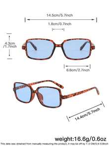 1 Pair Women's Classic Retro Rectangular Frame Fashionable , Suitable For Beach Party - Multicolor - View 3