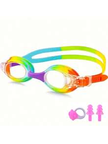 儿童防雾泳镜，适合3-12岁儿童，防水清晰视野，不漏水，快速调节绑带，儿童泳镜