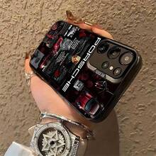 Funda para teléfono estética con gráficos de  compatible con  17,  16 Pro Max,  15 Pro Max,  13 y  12, textura negra mate con diseños de carreras, resistente al agua, a caídas y a arañazos. Un regalo perfecto para los amantes de los coches, amigos y ocasiones especiales. - Negro - Ver 6
