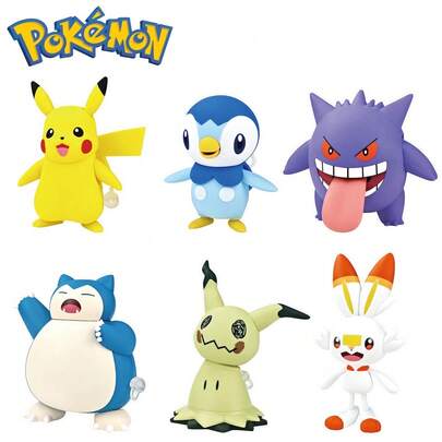 pokemon 6款宝可梦发条玩具，机械可动人偶宠物模型玩具，口袋妖怪皮卡丘波加曼谜拟Q动漫人物桌面摆件模型娃娃，圣诞节新奇礼物，行走玩具，解压玩具，趣味礼物，玩具，感官玩具，派对礼品袋填充玩具，完美生日派对礼物